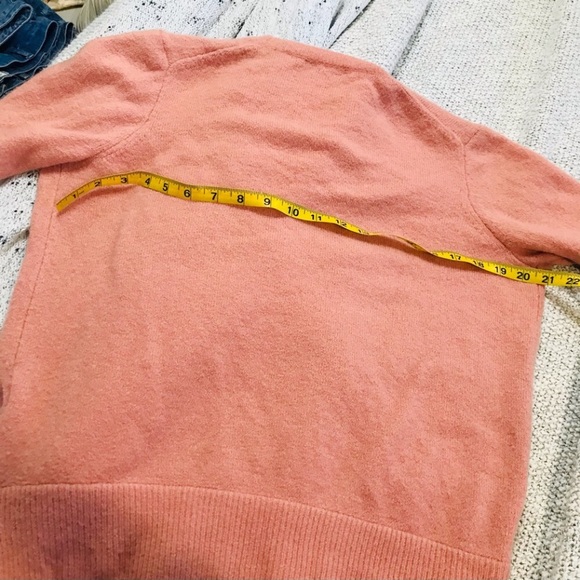 ⭐️🌟Madewell Front Wrap Pullover Sweater Womens Sz M Merino Wool Blend Pink - Picture 10 of 11